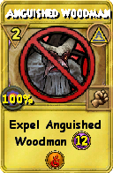 Wizard101 Myth spell card: Anguished Woodman, Spell ID 3828