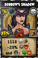 Wizard101 Death spell card: Sorrow's Shadow, Spell ID 3834