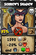 Wizard101 Death spell card: Sorrow's Shadow, Spell ID 3835