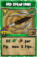 Wizard101 Life spell card: Red Spear Hurl, Spell ID 3845