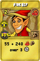 Wizard101 Fire spell card: Fire Elf, Spell ID 3856