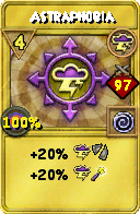 Wizard101 Storm spell card: Astraphobia, Spell ID 3865