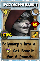 Wizard101 Moon spell card: Polymorph Bandit, Spell ID 3867