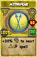 Wizard101 Myth spell card: Mythspear, Spell ID 3882