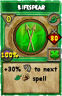Wizard101 Life spell card: Lifespear, Spell ID 3883