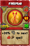 Wizard101 Fire spell card: Firespear, Spell ID 3884