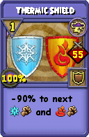 Wizard101 Storm spell card: Thermic Shield, Spell ID 3888