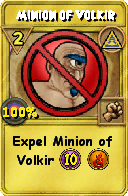 Wizard101 Myth spell card: Minion of Volkir, Spell ID 3890