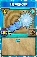 Wizard101 Ice spell card: Homework, Spell ID 3891