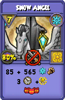 Wizard101 Ice spell card: Snow Angel, Spell ID 3896