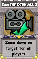 Wizard101 School 16 spell card: Cam Top Down All 2, Spell ID 3909