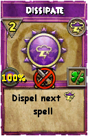 Wizard101 Storm spell card: Dissipate, Spell ID 3914
