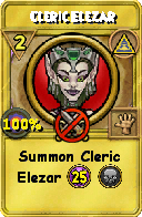 Wizard101 Myth spell card: Cleric Elezar, Spell ID 3917