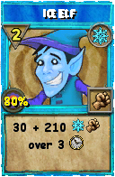 Wizard101 Ice spell card: Ice Elf, Spell ID 3919