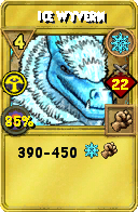 Wizard101 Ice spell card: Ice Wyvern, Spell ID 3923