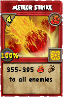 Wizard101 Fire spell card: Meteor Strike, Spell ID 3925