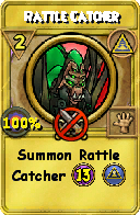 Wizard101 Myth spell card: Rattle Catcher, Spell ID 3936