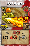 Wizard101 Fire spell card: Heat Mander, Spell ID 3941