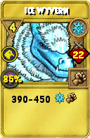 Wizard101 Ice spell card: Ice Wyvern, Spell ID 3951