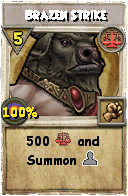 Wizard101 Balance spell card: Brazen Strike, Spell ID 3986