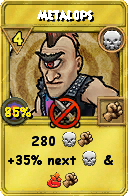 Wizard101 Death spell card: Metalops, Spell ID 3989