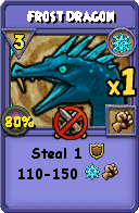 Wizard101 Ice spell card: Frost Dragon, Spell ID 3145