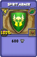 Wizard101 Life spell card: Spirit Armor, Spell ID 3420