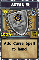 Wizard101 Shadow spell card: ASTH Life, Spell ID 3452
