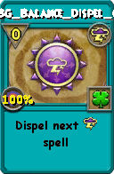 Wizard101 Storm spell card: BG_Balance_Dispel_0, Spell ID 3705