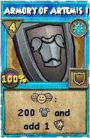 Wizard101 Ice spell card: Armory of Artemis I, Spell ID 3135