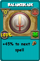 Wizard101 Balance spell card: Balanceblade, Spell ID 3449