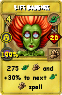 Wizard101 Life spell card: Life Banshee, Spell ID 3011