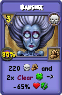 Wizard101 Death spell card: Banshee, Spell ID 3727