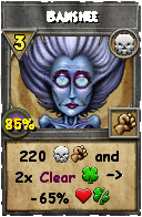 Wizard101 Death spell card: Banshee, Spell ID 3727