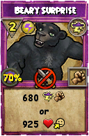 Wizard101 Storm spell card: Beary Surprise, Spell ID 3434