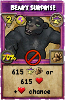 Wizard101 Storm spell card: Beary Surprise, Spell ID 3424