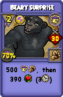 Wizard101 Storm spell card: Beary Surprise, Spell ID 3428