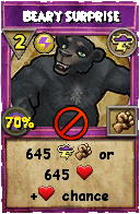 Wizard101 Storm spell card: Beary Surprise, Spell ID 3425