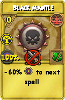 Wizard101 Balance spell card: Black Mantle, Spell ID 3675