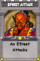 Wizard101 School 16 spell card: Efreet Attack, Spell ID 3199
