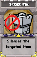 Wizard101 School 16 spell card: Silence Item, Spell ID 3088