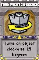 Wizard101 School 16 spell card: Turn Right 15 Degrees, Spell ID 3655