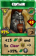 Wizard101 Life spell card: Centaur, Spell ID 3281