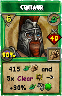 Wizard101 Life spell card: Centaur, Spell ID 3280