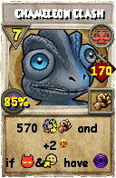Wizard101 Balance spell card: Chameleon Clash, Spell ID 3667