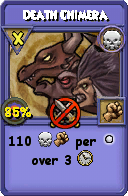 Wizard101 Death spell card: Death Chimera, Spell ID 3295