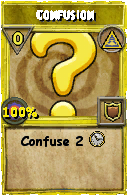 Wizard101 Myth spell card: Confusion, Spell ID 3030