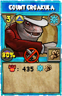 Wizard101 Ice spell card: Count Croakula, Spell ID 3268