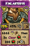 Wizard101 Storm spell card: King Artorius, Spell ID 3725