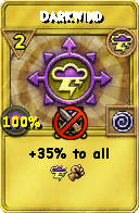 Wizard101 Storm spell card: Darkwind, Spell ID 3419